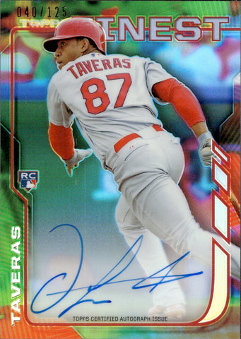 2014 Oscar Taveras Topps Finest BLUE REFRACTOR ROOKIE AUTO 040/125 AUTOGRAPH #RA-OT St. Louis Cardinals