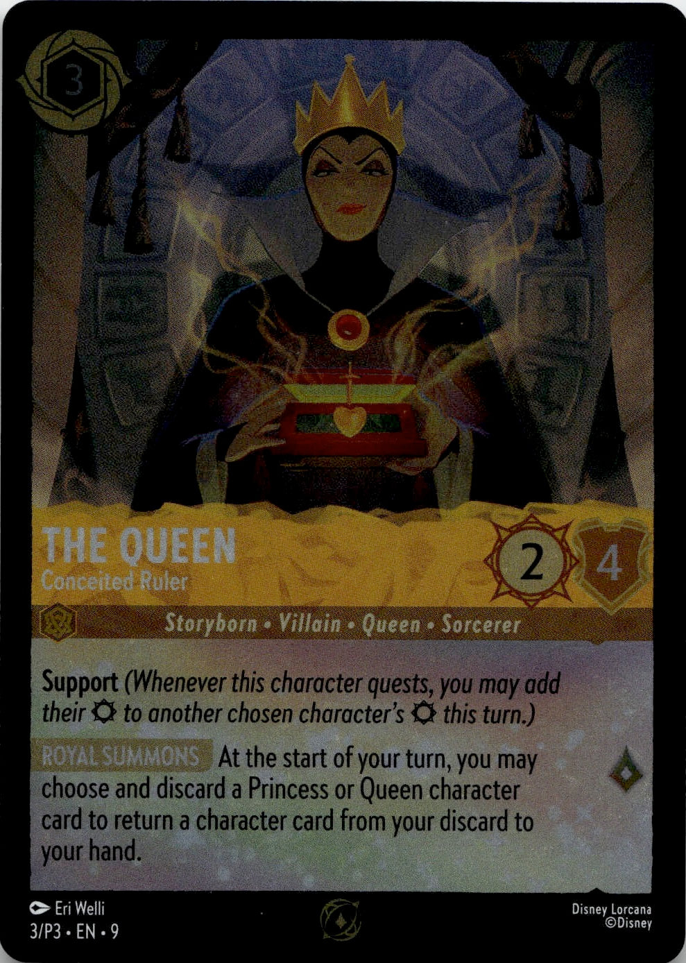 the queen lorcana card The Queen, Devious Disguise