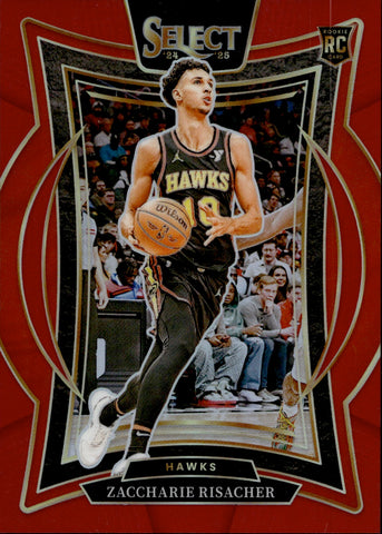 2024-25 Zaccharie Risacher Panini Select CONCOURSE RED ROOKIE 110/199 RC #86 Atlanta Hawks