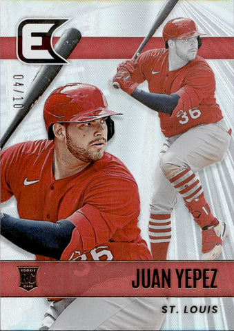 2022 Juan Yepez Panini Chronicles ESSENTIALS GOLD ROOKIE 04/10 RC #7 St. Louis Cardinals