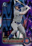 2022 Pete Crow-Armstrong Bowman Chrome PURPLE RAYWAVE REFRACTOR ROOKIE 247/250 RC #BCP-102 Chicago Cubs
