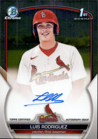 2023 Luis Rodriguez Bowman Chrome PROSPECT 1ST BOWMAN AUTO AUTOGRAPH #CPA-LR St. Louis Cardinals