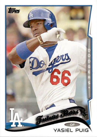2014 Yasiel Puig Topps FUTURE STARS SP PHOTO VARIATION #331 Los Angeles Dodgers