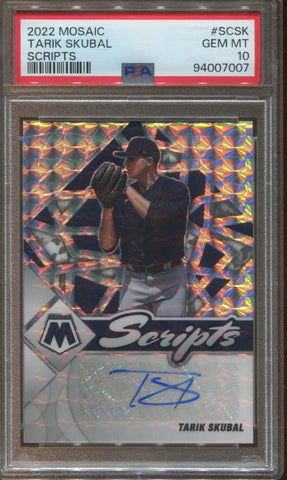 2022 Tarik Skubal Panini Mosaic MOSAIC SCRIPTS AUTO PSA 10 Detroit Tigers #SC-SK 7007