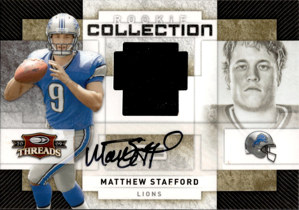 2009 Matthew Stafford Donruss Threads ROOKIE COLLECTION JERSEY AUTO 13