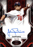 2025 Johan Santana Topps Tier One RED FOIL AUTO 16/25 AUTOGRAPH #PPA-JS Minnesota Twins