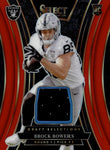 2024 Brock Bowers Panini Select RED DRAFT SELECTIONS ROOKIE JERSEY RELIC RC #DMS-BBS Las Vegas Raiders
