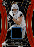 2024 Brock Bowers Panini Select RED DRAFT SELECTIONS ROOKIE JERSEY RELIC RC #DMS-BBS Las Vegas Raiders