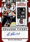 2020 Rico Dowdle Panini Contenders Draft Picks COLLEGE TICKET ROOKIE AUTO AUTOGRAPH #267 Carolina Panthers