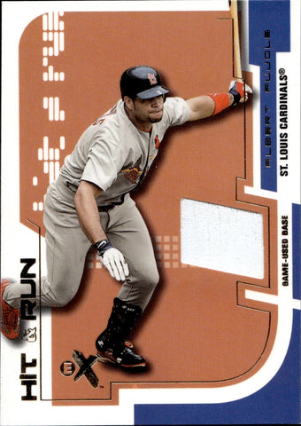 2002 Albert Pujols Fleer EX HIT & RUN GAME USED BASE RELIC #NA St. Louis Cardinals