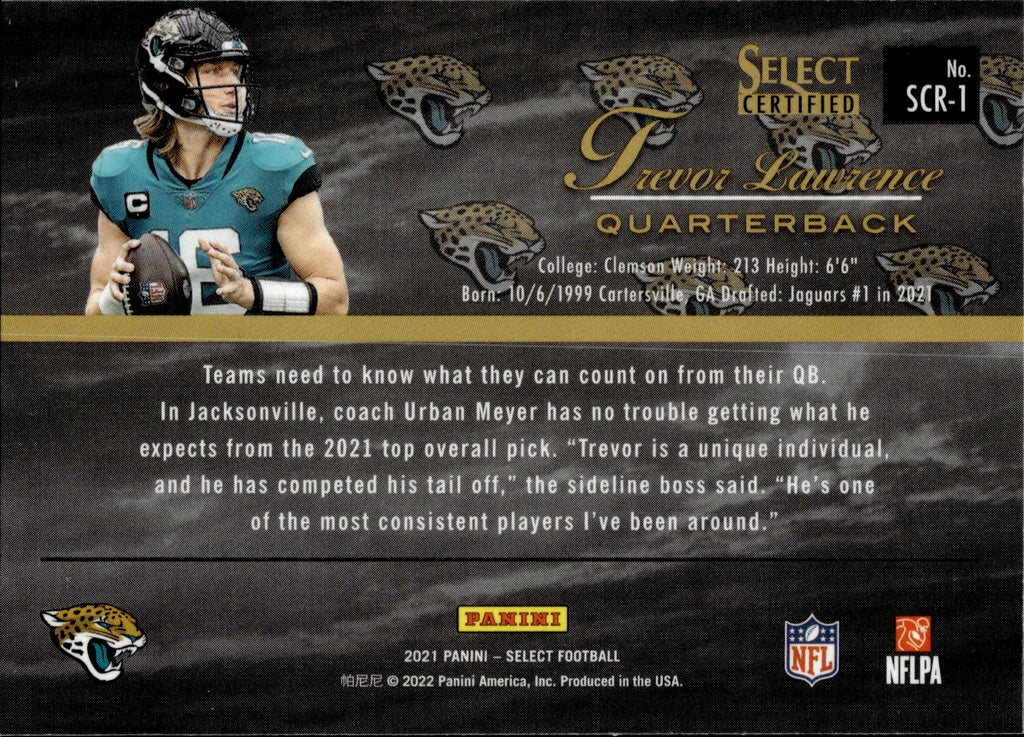 Trevor Lawrence 2021 Panini Mosaic Rookie Card #301 Jacksonville Jaguars