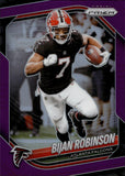 2025 Bijan Robinson Panini Prizm PURPLE PRIZM 010/125 #96 Atlanta Falcons