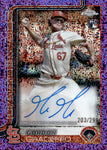 2025 Gordon Graceffo Topps Chrome PURPLE SPECKLE REFRACTOR AUTOGRAPH ROOKIE RC AUTO 203/299 #RA-GG St. Louis Cardinals
