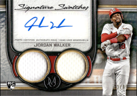 2023 Jordan Walker Topps Museum Collection SIGNATURE SWATCHES ROOKIE DUAL JERSEY AUTO 73/99 AUTOGRAPH RELIC #SWDRA-JW St. Louis Cardinals