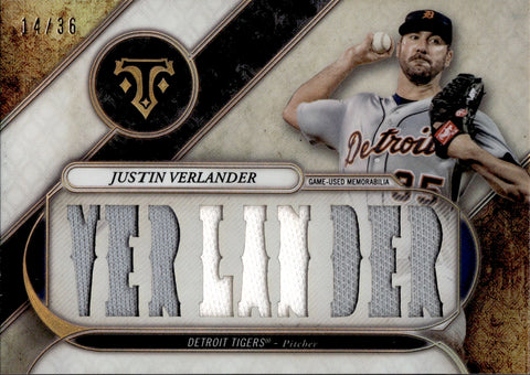 2017 Justin Verlander Topps Triple Threads JERSEY 14/36 RELIC #TTR-JV5 Detroit Tigers