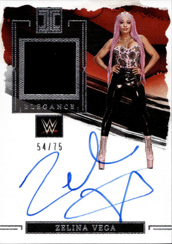 2023 Zelina Vega Panini Impeccable WWE ELEGANCE SHIRT AUTO 54/75 AUTOGRAPH RELIC #EM-ZLV Friday Night Smackdown