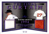 2019 Nolan Ryan Carlton Fisk Leaf In the Game Used PURPLE THE FINAL CURTAIN DUAL JERSEY 05/10 RELIC #TFC-07 Houston Astros Boston Red Sox HOF