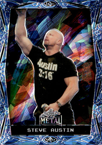 2024 "Stone Cold" Steve Austin Leaf Metal Legends of Wrestling BLUE ICE 4/4 #46 WWE Legend
