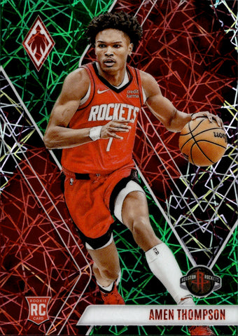 2023-24 Amen Thompson Panini Phoenix GREEN LAZER ROOKIE 126/175 #300 Houston Rockets