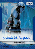 2020 Nathalie Cuzner as PZ-4CO Autograph Topps Chrome Star Wars Perspectives #A-NC BLUE REFRACTOR 024/150 AUTO