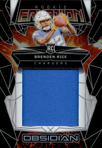 2024 Brenden Rice Panini Obsidian ROOKIE ERUPTION ROOKIE JERSEY Los Angeles Chargers #ERM-BRE