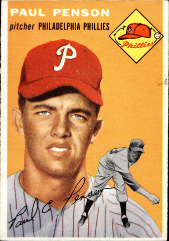 1954 Paul Penson Topps ROOKIE RC #236 Philadelphia Phillies BV $50