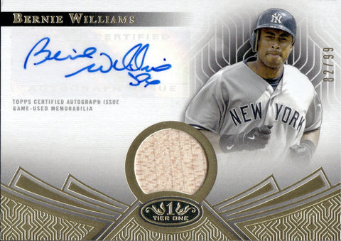 2023 Bernie Williams Topps Tier One BAT AUTO 82/99 AUTOGRAPH RELIC #T1AR-BWI New York Yankees