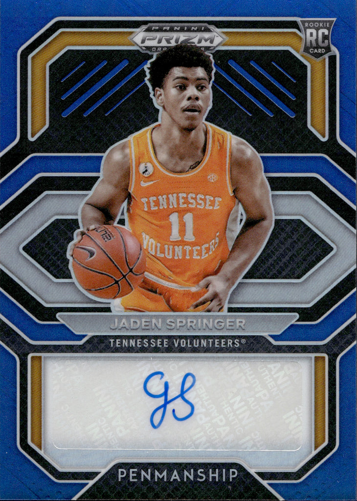 2021-22 Jaden Springer Panini Prizm Draft Picks ROOKIE BLUE AUTO 34/45