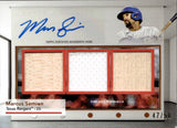 2024 Marcus Semien Topps Museum Collection SIGNATURE SWATCHES TRIPLE BAT JERSEY AUTO 47/50 AUTOGRAPH RELIC #SWTRA-MS Texas Rangers