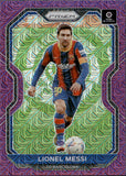 2020-21 Lionel Messi Panini Chronicles Prizm La Liga #15 PURPLE MOJO PRIZM BARCELONA