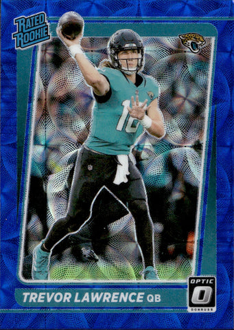 2021 Trevor Lawrence Donruss Optic BLUE SCOPE RATED ROOKIE RC #201 Jacksonville Jaguars