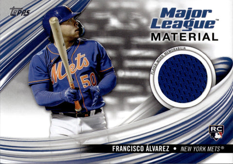 2023 Francisco Alvarez Topps Series 2 ROOKIE MAJOR LEAGUE MATERIAL JERSEY RELIC RC #MLM-FA New York Mets