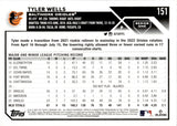 2023 Tyler Wells Topps Series 1 BLACK BORDER JERSEY NUMBER 68/72 #151 Baltimore Orioles