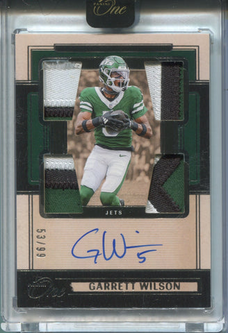 2024 Garrett Wilson Panini One QUAD PATCH AUTO 53/99 AUTOGRAPH RELIC #55 New York Jets