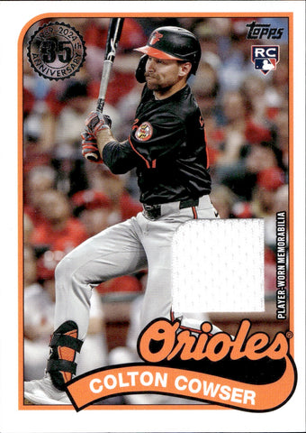 2024 Colton Cowser Topps Series 1 ROOKIE JERSEY 1989 DESIGN RELIC #89BU-CC Baltimore Orioles