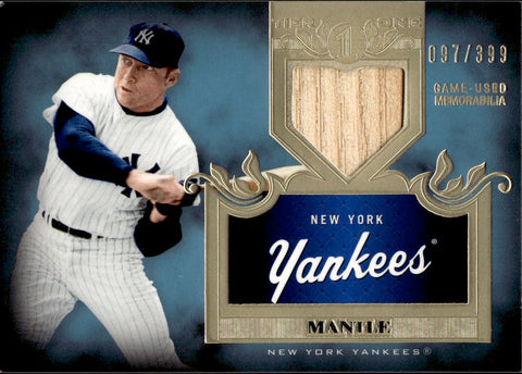 2011 Mickey Mantle Topps Tier One BAT 097/399 RELIC #TSR-36 New York Yankees HOF *NRMT*