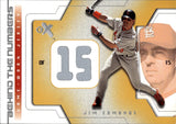 2002 Jim Edmonds Fleer E-X BEHIND THE NUMBERS JERSEY RELIC #_JIED St. Louis Cardinals
