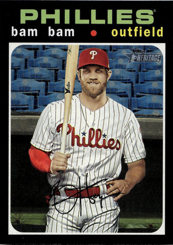 2020 Bryce Harper Topps Heritage NICKNAME VARIATION BAM BAM #447 Philadelphia Phillies