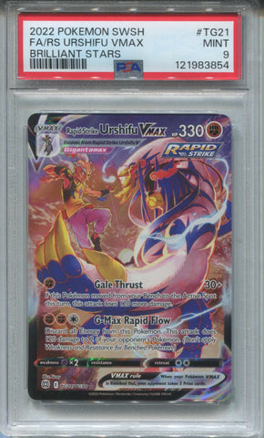 2022 FA/RS Urshifu VMAX Pokemon Sword & Shield BRILLIANT STARS PSA 9 #TG21 3854