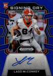 2024 Ladd McConkey Panini Prizm Draft Picks BLUE SIGNING DAY ROOKIE AUTO 132/149 AUTOGRAPH RC #SD-LMY Los Angeles Chargers