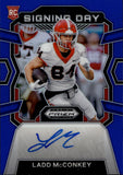 2024 Ladd McConkey Panini Prizm Draft Picks BLUE SIGNING DAY ROOKIE AUTO 132/149 AUTOGRAPH RC #SD-LMY Los Angeles Chargers
