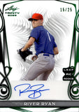 2023 River Ryan Leaf Trinity GREEN FOIL ROOKIE AUTO 15/25 AUTOGRAPH RC #BA-RR1 Los Angeles Dodgers