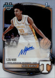 2025-26 Nate Ament Bowman University Chrome 1ST BOWMAN REFRACTOR AUTO 128/499 AUTOGRAPH #CPA-NA Milwaukee Bucks