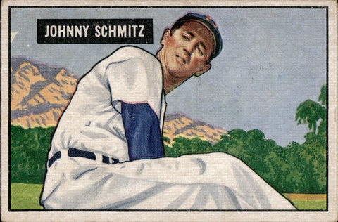 1951 Johnny Schmitz Bowman #69 Chicago Cubs BV $20