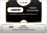 2025 Chris Buescher Panini Select BLUE TRACKSIDE ACTION AUTO 53/99 AUTOGRAPH #TAS-CBR Fastenal