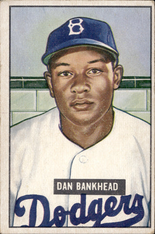 1951 Dan Bankhead Bowman ROOKIE RC #225 Brooklyn Dodgers BV $40