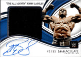 2023 "The All Mighty" Bobby Lashley Relic Auto Autograph Panini Immaculate Collection WWE Premium Memorabilia Autographs 45/99 #PM-BLS Friday Night Smackdown