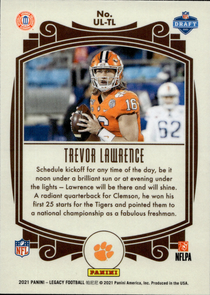 TREVOR LAWRENCE JACKSONVILLE JAGUARS ROOKIE CARD JERSEY #16 CLEMSON RC 2021  Leaf