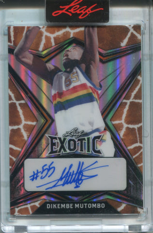 2022 Dikembe Mutombo Leaf Exotic GIRAFFE AUTO 5/5 AUTOGRAPH #EA-DM1 Denver Nuggets