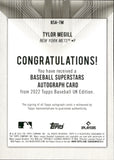 2022 Tylor Megill Topps UK Edition BASEBALL SUPERSTARS ROOKIE AUTO AUTOGRAPH RC #BSA-TM New York Mets